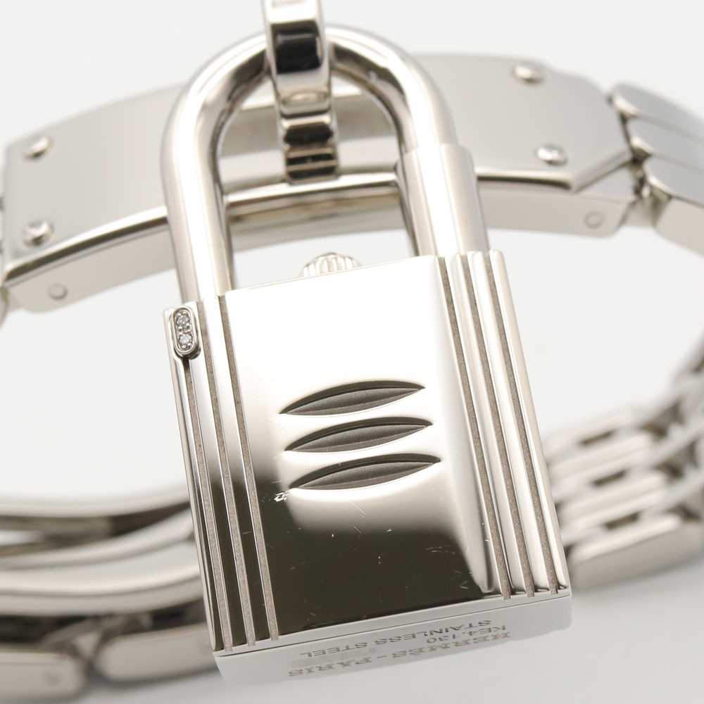 Hermes Kelly Mini Watch, Stainless Steel, Diamond, Women's, White (KE4.130) - Picture 6 of 14